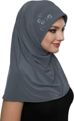 Takmatik Taşlı El İşi Boncuk İşlemeli Hazır Türban Tesettür Bone Namaz Örtüsü