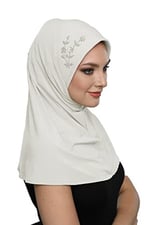 Takmatik Taşlı El İşi Boncuk İşlemeli Hazır Türban Tesettür Bone Namaz Örtüsü
