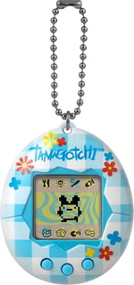 TAMAGOTCHI 42880 Bandai, Gen 2, Çiçek Gingham Kabuk Zincirli Orijinal Sanal Gerçeklik Evcil Hayvan, Çok Renkli