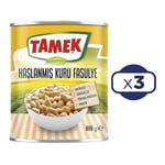 Tamek Haşlanmış Kuru Fasulye, 800 Gr, 3'lü Paket