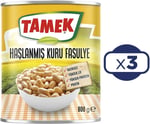 Tamek Haşlanmış Kuru Fasulye, 800 Gr, 3'lü Paket