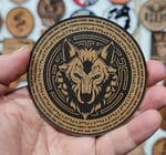 Tanrı Türkü Korusun - Türk Irkı Sağ Olsun -Bozkurt - Deri Peç - Arma - Wolf Leather Patch