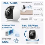 Tapo C202, 1080P Full HD, Hareket Tespit ve Takibi, 360°, 9m Gece Görüşü, Çift Yönlü Ses, Alarm, Bulut/Yerel Depolama, Bebek Ağlaması Tespiti, İç Mekan Ethernet/Wi-Fi Güvenlik Kamerası