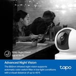 Tapo C202, 1080P Full HD, Hareket Tespit ve Takibi, 360°, 9m Gece Görüşü, Çift Yönlü Ses, Alarm, Bulut/Yerel Depolama, Bebek Ağlaması Tespiti, İç Mekan Ethernet/Wi-Fi Güvenlik Kamerası