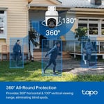 Tapo C510W, 2K Dış Mekan Wi-Fi Güvenlik Kamerası, Hareket Tespit/Takibi, 360°, IP65 Su Geçirmez, Renkli Gece Görüşü, Çift Yönlü Ses, Bulut/Yerel Depolama, Sesli ve Işıklı Alarm