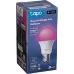 Tapo TP-Link L535E, Matter Wi-Fi LED Akıllı Ampul, Çok Renkli, E27,75W 806 Amazon Alexa ve Google Home ile Çalışır, Renk Değiştirilebilir, Hub Gerekmez