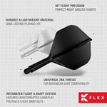 Target Darts K Flex Entegre Dart Uçuşları ve Şaftları, No.2 | 3'lü Paket K-Flex - No2, Kflex Hepsi Bir Arada Kalıplı Dart Uçuş ve Gövde Uzunlukları: Kısa, Orta ve Orta | Profesyonel Dart Aksesuarları