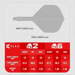 Target Darts K Flex Entegre Dart Uçuşları ve Şaftları, No.2 | 3'lü Paket K-Flex - No2, Kflex Hepsi Bir Arada Kalıplı Dart Uçuş ve Gövde Uzunlukları: Kısa, Orta ve Orta | Profesyonel Dart Aksesuarları