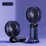 Taşınabilir El Vantilatörü, USB Şarj Edilebilir Kişisel Fan, 4800mAh, 90° Katlanabilir Mini Masa Fanı, Led Dijital Ekranlı 5 Hız Çok Fonksiyonlu Fan Dış Mekan İç Mekan için (Mavi)