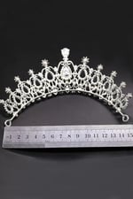 Taşlı Kraliçe Gelinlik Tacı Kına Düğün Tacı Taç ek75