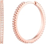 Taşlı Rose Gold Halka Gümüş Kadın Küpe Rose Gold Tek Ebat afrdtNM800