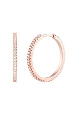 Taşlı Rose Gold Halka Gümüş Kadın Küpe Rose Gold Tek Ebat afrdtNM800
