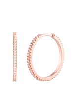 Taşlı Rose Gold Halka Gümüş Kadın Küpe Rose Gold Tek Ebat afrdtNM800