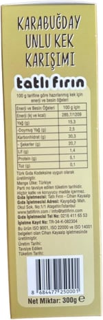 Tatlı Fırın Karabuğday Unlu Kek Karışımı