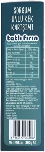 Tatlı Fırın Sorgum Unlu Kek Karışımı