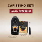 Tchibo Cafissimo Pure+ Kapsüllü Kahve Makinesi & Süt Köpürtücü & Best of Cafissimo 30’lu Kapsül