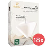 Tchibo Kahve Filtresi Boyut 101 Büyük Paket 1440 Adet - Birinci Sınıf Kaliteli Kağıt Filtre Torbası 18x80, Sürdürülebilir, Aromatik, Kompostlanabilir & Çevre Dostu, Beyaz