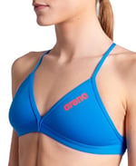Team Swim Top Tie Back Solid Kadın Pembe Yüzücü Bikini Üstü 004768300