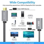 TECHTOBOX HDMI DisplayPort Adaptörü 4K60Hz [Örgülü, Yüksek Hız] HDMI Kaynağı DP Monitör Dönüştürücü, HDMI Erkek Ekran Bağlantı Noktası Dişi PC Grafik Kartı Dizüstü PS5/4