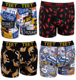 TEET Juan Raul Erkek Boxer Pamuklu Desenli 4'lü Premium Set