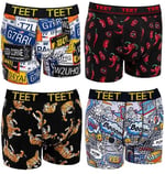 TEET Juan Raul Erkek Boxer Pamuklu Desenli 4'lü Premium Set