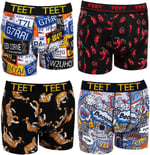 TEET Juan Raul Erkek Boxer Pamuklu Desenli 4'lü Premium Set