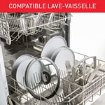 Tefal Ingenio L9846302 cam kapak, 20 cm, yer tasarruflu saklama, katlanır sap, hızlı pişirme, Ingenio uyumlu, bulaşık makinesinde yıkanabilir, yüksek performans, şeffaf ve siyah