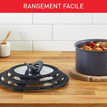 Tefal Ingenio L9846302 cam kapak, 20 cm, yer tasarruflu saklama, katlanır sap, hızlı pişirme, Ingenio uyumlu, bulaşık makinesinde yıkanabilir, yüksek performans, şeffaf ve siyah