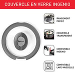 Tefal Ingenio L9846302 cam kapak, 20 cm, yer tasarruflu saklama, katlanır sap, hızlı pişirme, Ingenio uyumlu, bulaşık makinesinde yıkanabilir, yüksek performans, şeffaf ve siyah