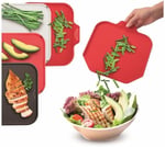 Tefal Kırmızı Ingenio Kesme Tahtası 4'lü Set