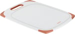 Tefal Plastik kesme tahtası, kaymaz, bulaşık makinesinde yıkanabilir, sağlam, saplı, meyve suyu oluğu, Fresh Kitchen K2084004, beyaz