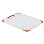 Tefal Plastik kesme tahtası, kaymaz, bulaşık makinesinde yıkanabilir, sağlam, saplı, meyve suyu oluğu, Fresh Kitchen K2084004, beyaz