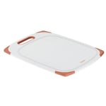 Tefal Plastik kesme tahtası, kaymaz, bulaşık makinesinde yıkanabilir, sağlam, saplı, meyve suyu oluğu, Fresh Kitchen K2084004, beyaz