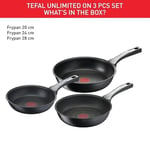Tefal Titanyum 6X UnlimitedOne İndüksiyon Tabanlı 20/24/28 Cm 3'lü Tava Seti - 2100116646
