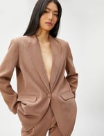 Tek Düğmeli Blazer Ceket Rayon Karışımlı