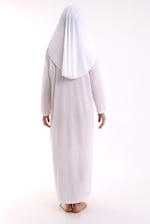 Tek Parça Namaz Elbisesi - Beyaz - 5015