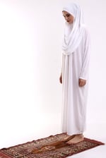 Tek Parça Namaz Elbisesi - Beyaz - 5015