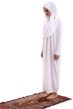 Tek Parça Namaz Elbisesi - Beyaz - 5015