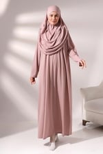 Tek Parça Namaz Elbisesi - Gül Kurusu - 5015