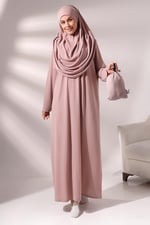 Tek Parça Namaz Elbisesi - Gül Kurusu - 5015