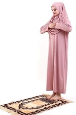 Tek Parça Namaz Elbisesi - Gül Kurusu - 5015