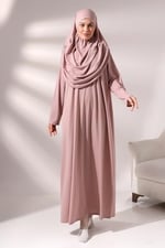 Tek Parça Namaz Elbisesi - Gül Kurusu - 5015