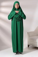 Tek Parça Namaz Elbisesi - Zümrüt Yeşili - 5015