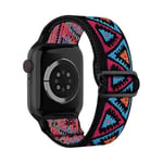 Teknoft Apple Watch ile Uyumlu Etnik Desen Motifli Ayarlanabilir Tokalı Bohemian Serisi Yumuşak Kumaş Kordon - Seçenekler: 38-40-41mm, 42-44-45-46-49mm