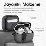 Teknoft Samsung Galaxy Buds 3 Pro, Buds 3 ve Buds 3 FE ile Uyumlu Mandallı Kapak Kilit Sistemli Kumlanmış Mat Dokulu Darbelere Dayanıklı Hibrit Kılıf (Gri, Galaxy Buds 3 Pro/3/3 FE)
