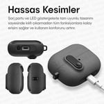 Teknoft Samsung Galaxy Buds 3 Pro, Buds 3 ve Buds 3 FE ile Uyumlu Mandallı Kapak Kilit Sistemli Kumlanmış Mat Dokulu Darbelere Dayanıklı Hibrit Kılıf (Gri, Galaxy Buds 3 Pro/3/3 FE)