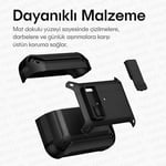 Teknoft Samsung Galaxy Buds 3 Pro, Buds 3 ve Buds 3 FE ile Uyumlu Mandallı Kapak Kilit Sistemli Mat Dokulu Darbelere Dayanıklı Premium Silikon Kılıf