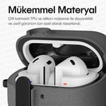 Teknoft Samsung Galaxy Buds 3 Pro, Buds 3 ve Buds 3 FE ile Uyumlu Mandallı Kapak Kilit Sistemli Kumlanmış Mat Dokulu Darbelere Dayanıklı Hibrit Kılıf (Gri, Galaxy Buds 3 Pro/3/3 FE)