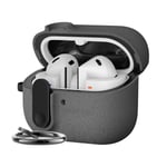 Teknoft Samsung Galaxy Buds 3 Pro, Buds 3 ve Buds 3 FE ile Uyumlu Mandallı Kapak Kilit Sistemli Kumlanmış Mat Dokulu Darbelere Dayanıklı Hibrit Kılıf (Gri, Galaxy Buds 3 Pro/3/3 FE)