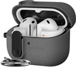 Teknoft Samsung Galaxy Buds 3 Pro, Buds 3 ve Buds 3 FE ile Uyumlu Mandallı Kapak Kilit Sistemli Kumlanmış Mat Dokulu Darbelere Dayanıklı Hibrit Kılıf (Gri, Galaxy Buds 3 Pro/3/3 FE)